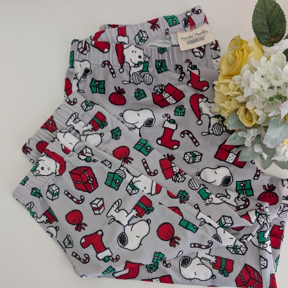 NEW Munki Munki SNOOPY Peanuts Christmas PJ Lounge Jogger Pants Velour Women XL - Picture 3 of 15